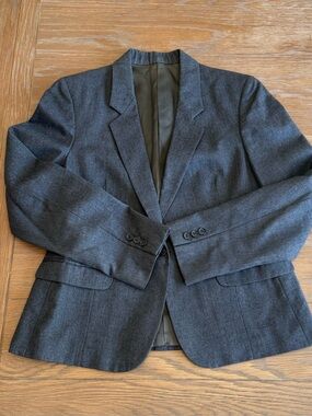 Vintage 80's Womens Grey Suit Jacket - Size M/L